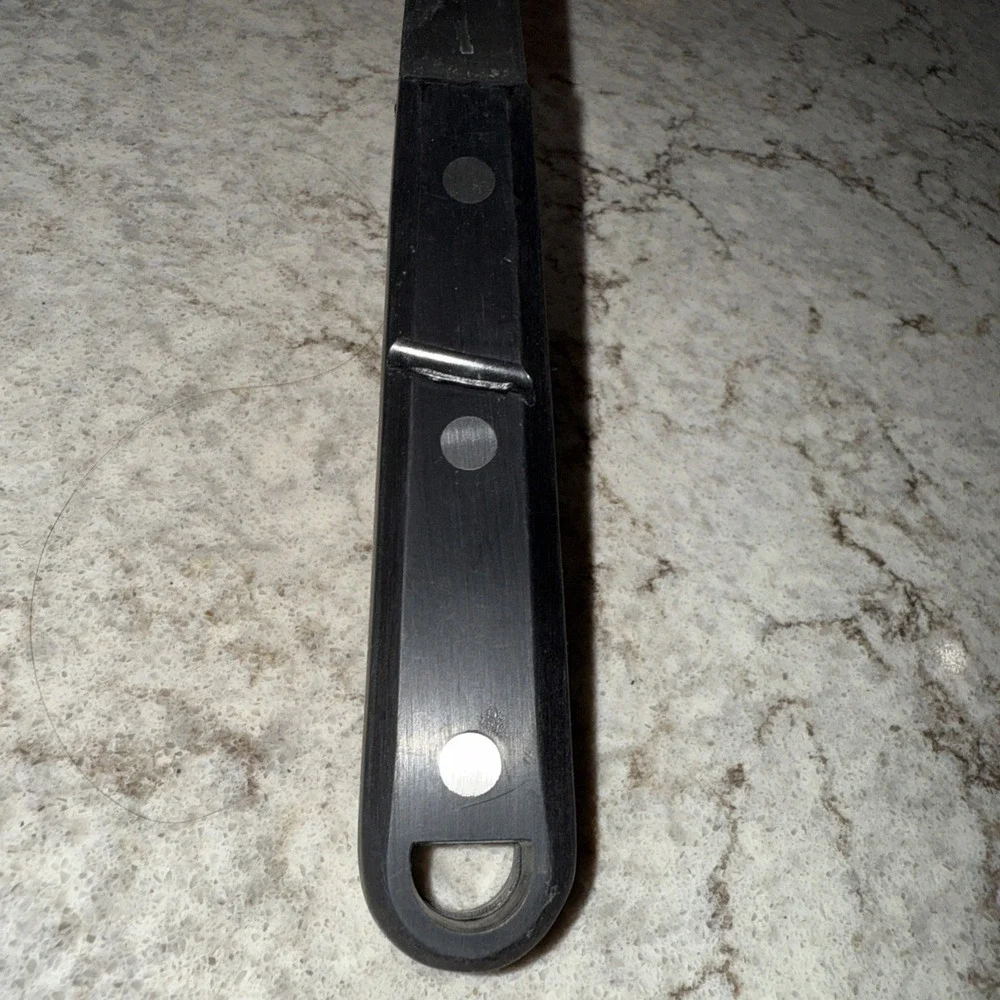 Vintage CK Stainless Steel Slotted Spatula Turner Heavy Duty Melt Marks 12 In